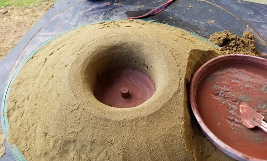 sand molding the plinth